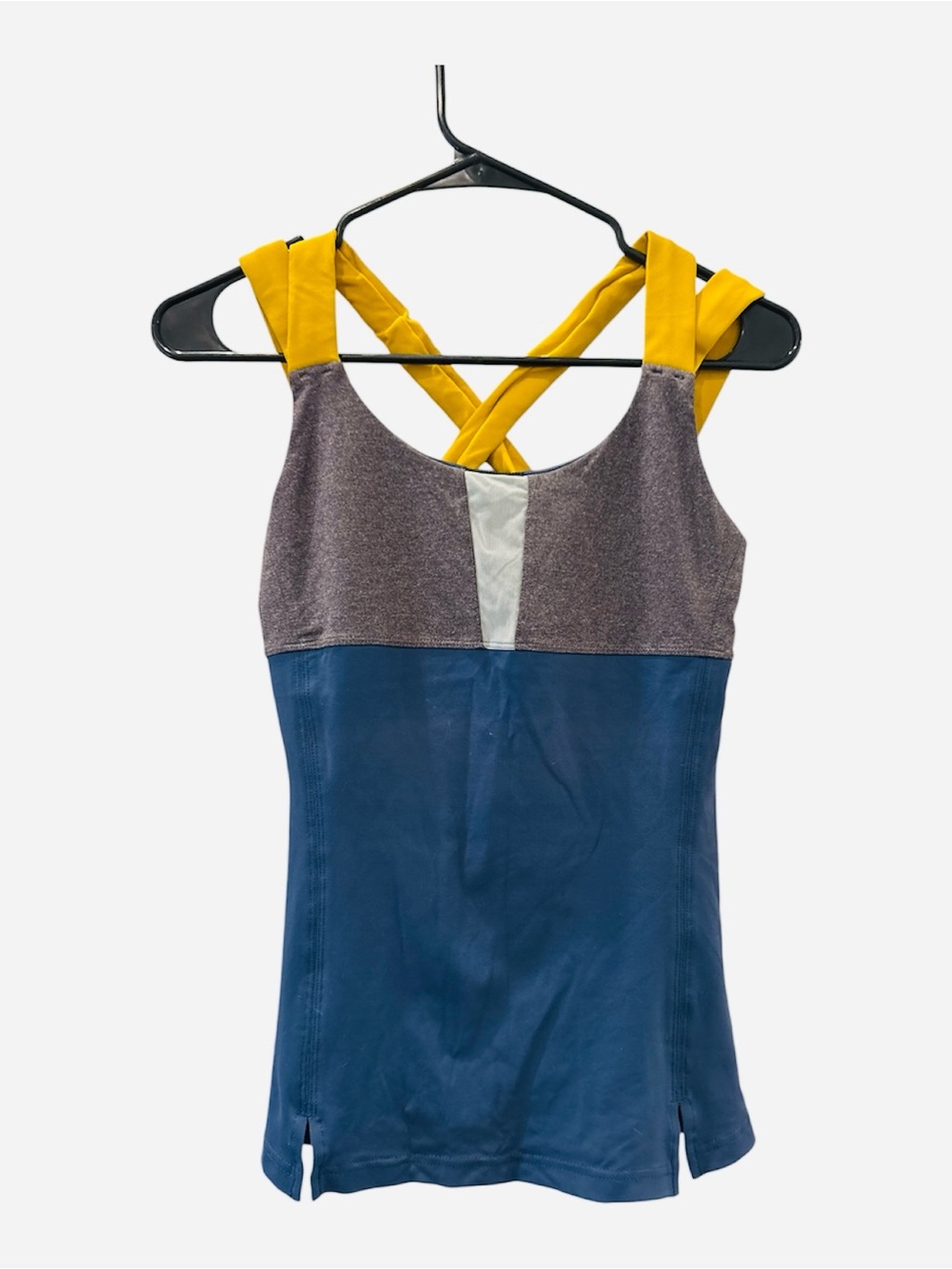 ALO Yoga Colorblock Active Tank Top in Navy, Gray & Yellow small